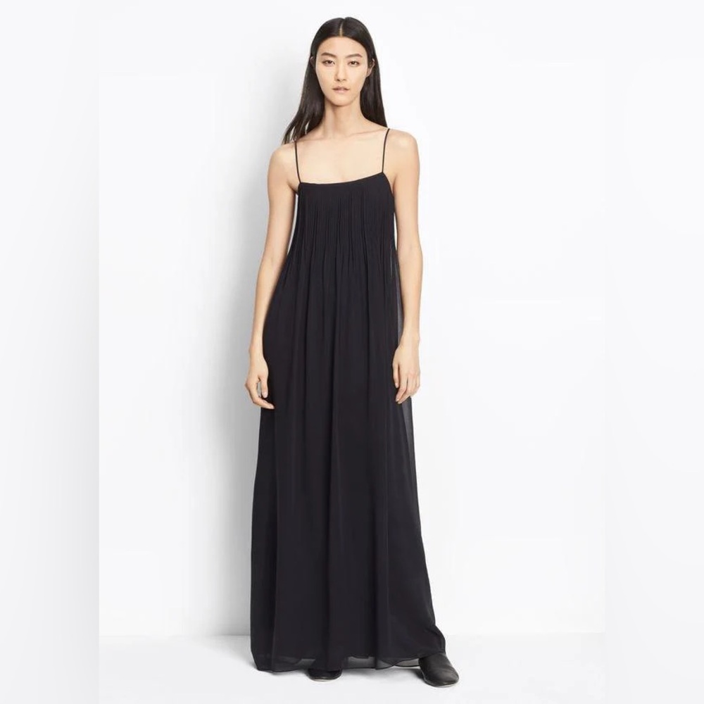 Vince Pintuck Maxi Dress in Black Size S